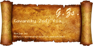 Gavansky Zsófia névjegykártya